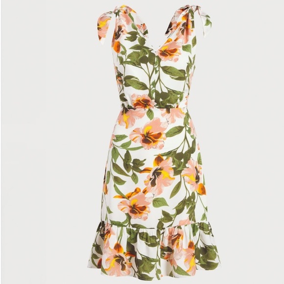 NWT Sam Edelman Floral Mini Dress in peach multi - Picture 5 of 10